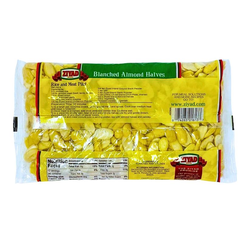 Ziyad Blanched Almond Halves 12oz | www.AlbazaarMarket.com