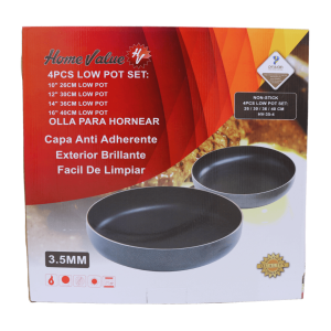 Oven Pan Non-Stick Coating Low Pot 4pcs Set