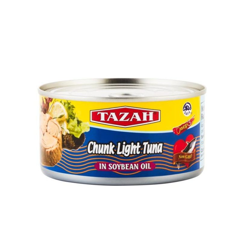 Tazah Chunk Light Tuna in Soybean Oil 185g
