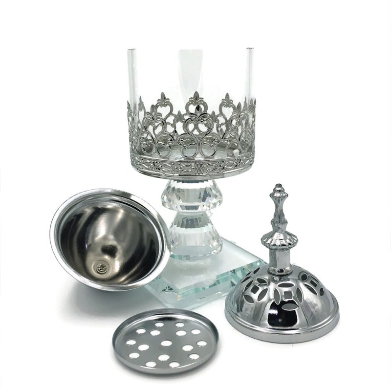 crystal-non-electric-bakhoor-burner-silver