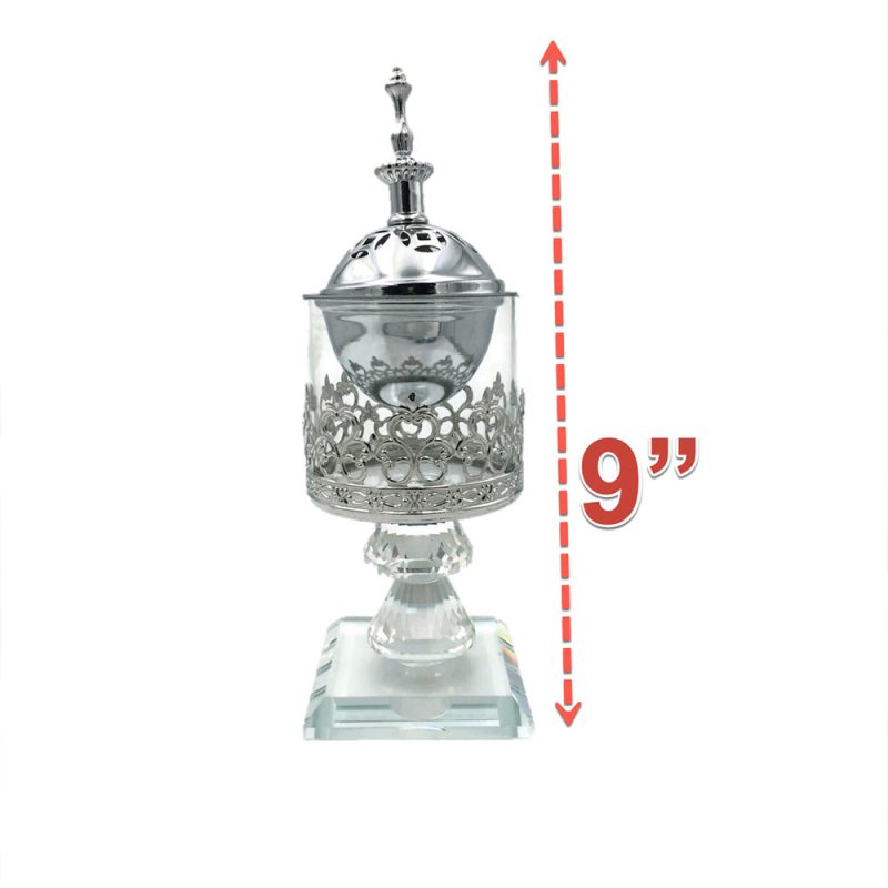 crystal-non-electric-bakhoor-burner-silver