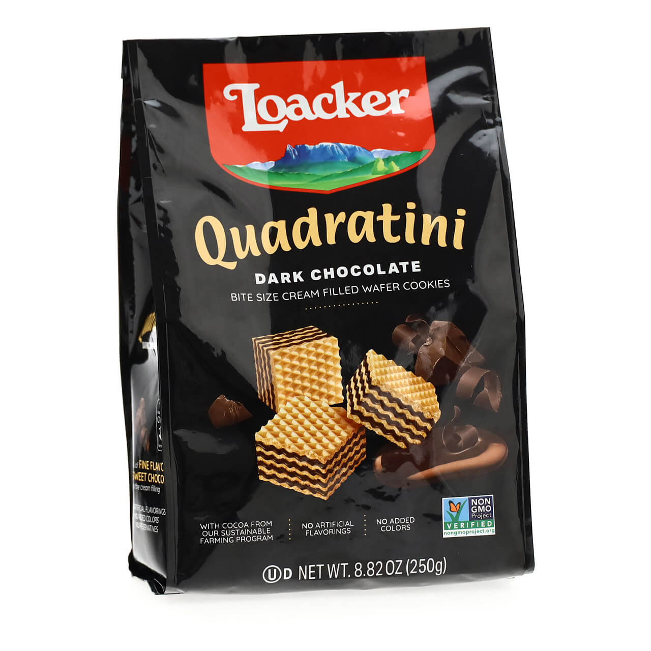 Loacker Quadratini Dark Chocolate Creme-filled Wafer Cookies 250g