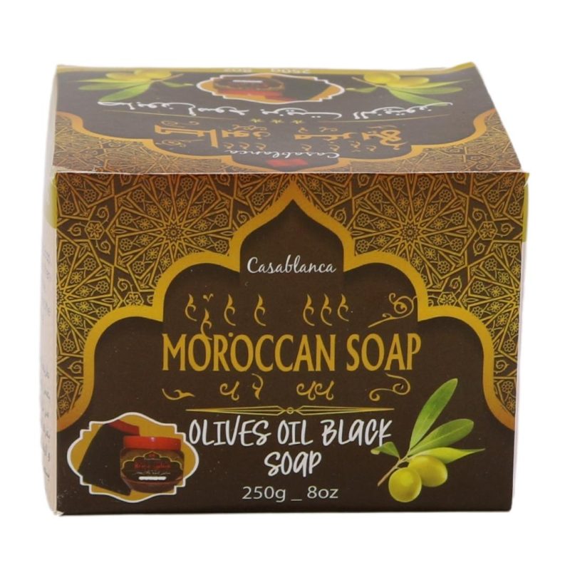 Moroccan Olive Oil Black Soap with Loofah Glove 250g | Casablanca | www.AlbazaarMarket.com