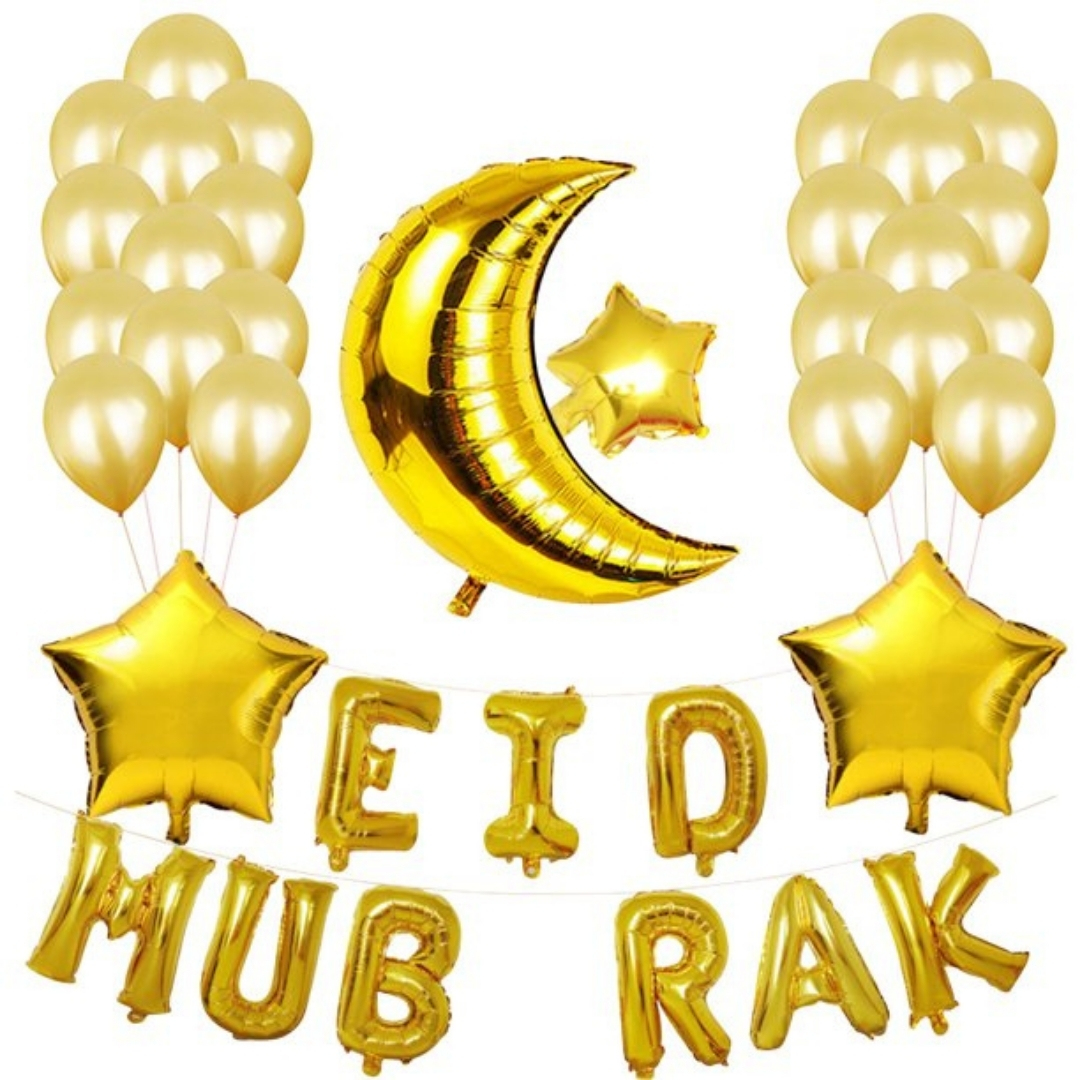 eid-mubarak-gold-foil-balloons-décor