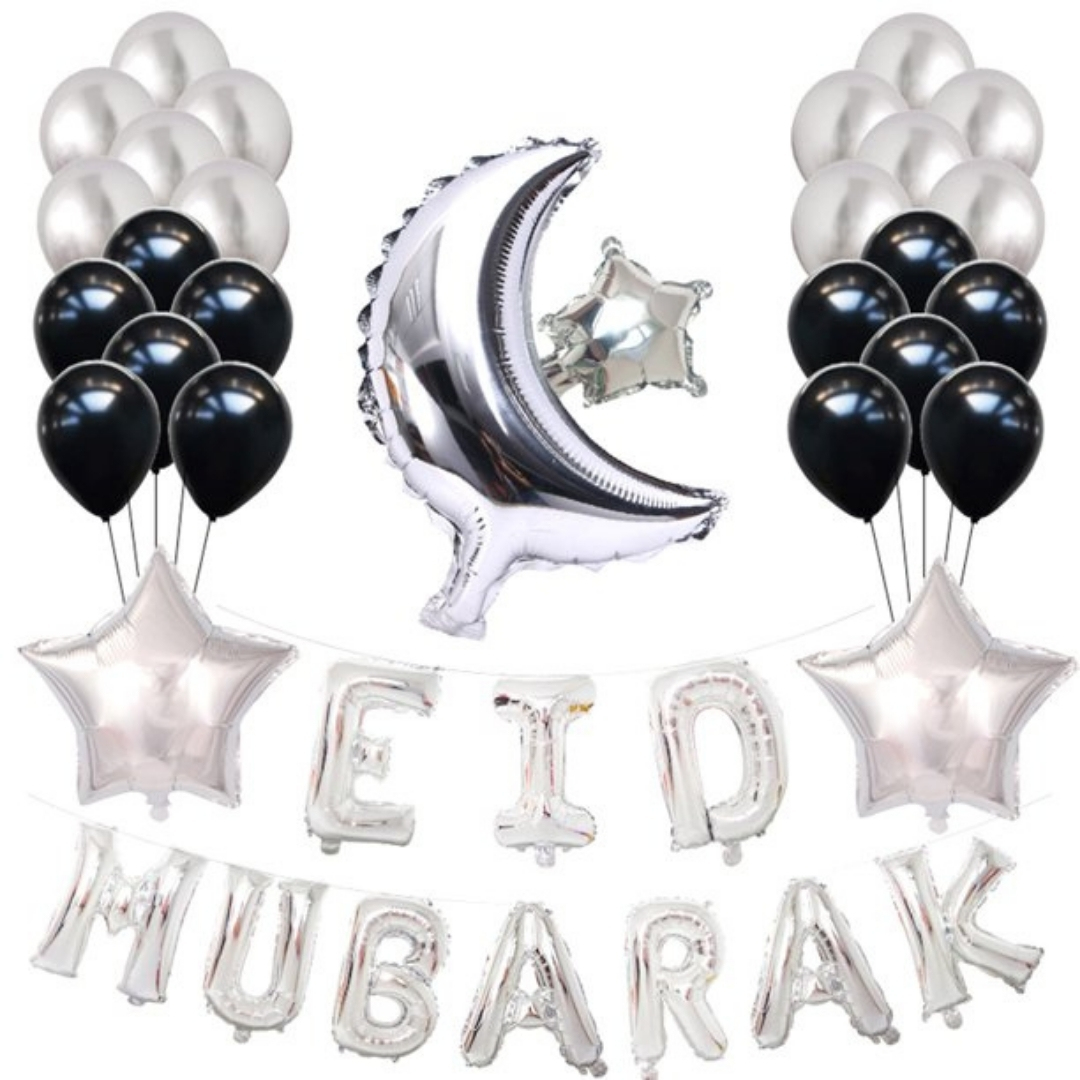 eid-mubarak-silver-foil-balloons-décor