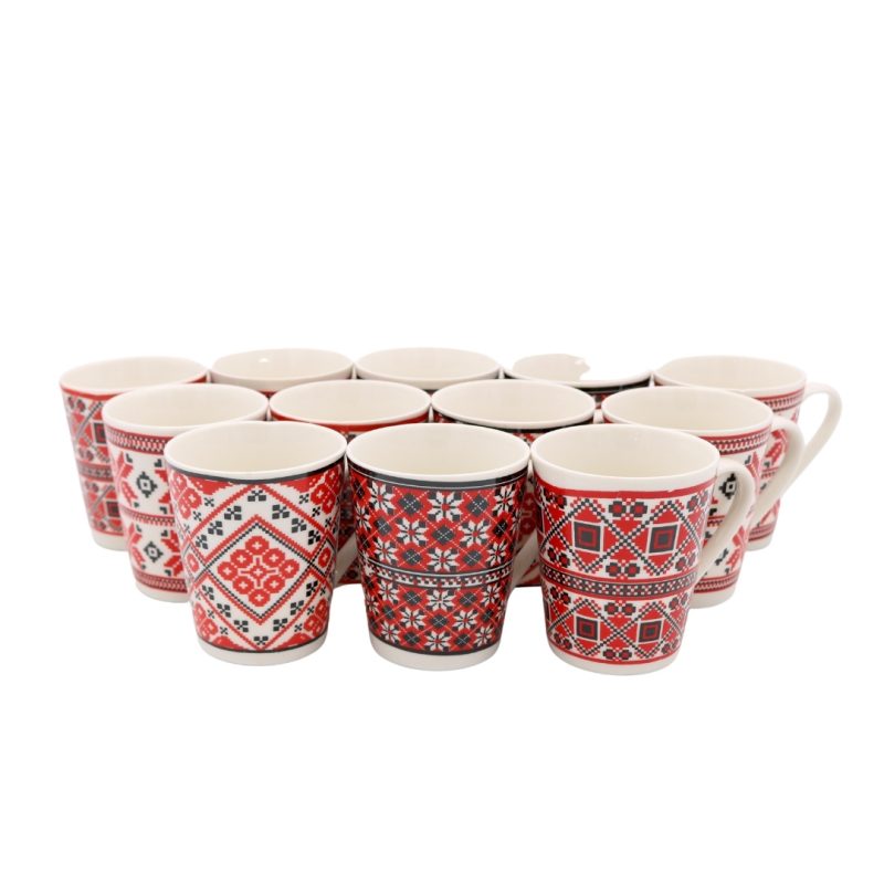 palestinian tatreez traditional embroidery coffee mug 12pc set