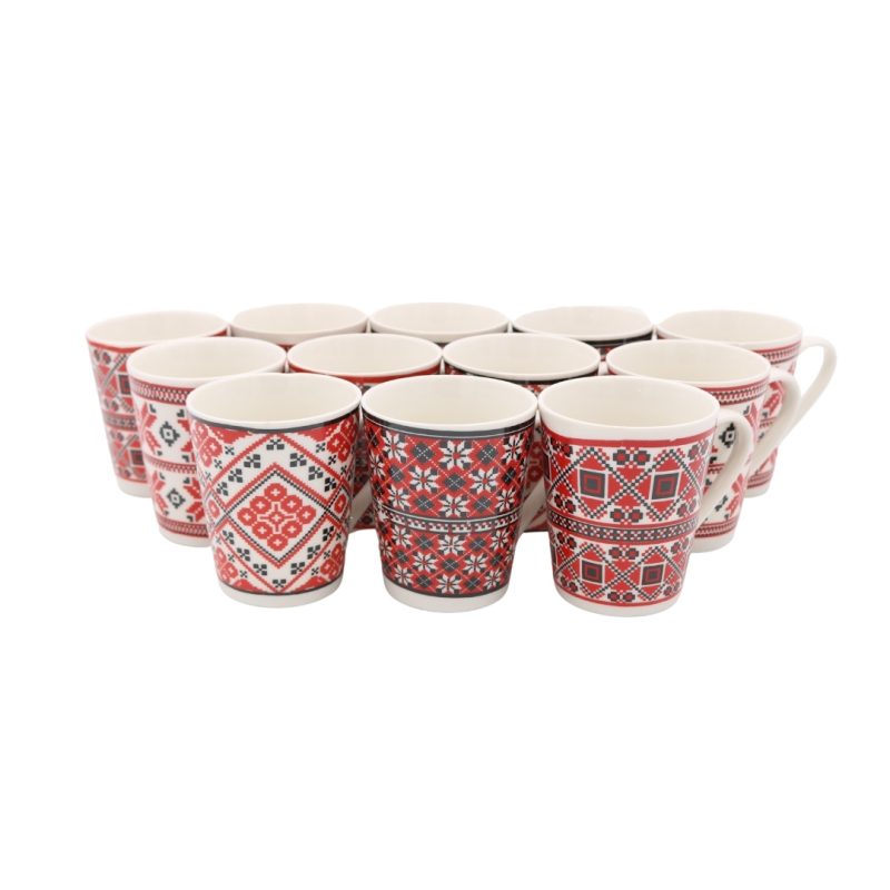 palestinian tatreez traditional embroidery coffee mug 12pc set