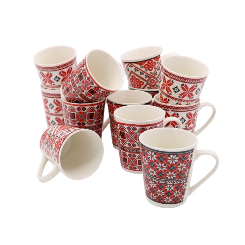 palestinian tatreez traditional embroidery coffee mug 12pc set
