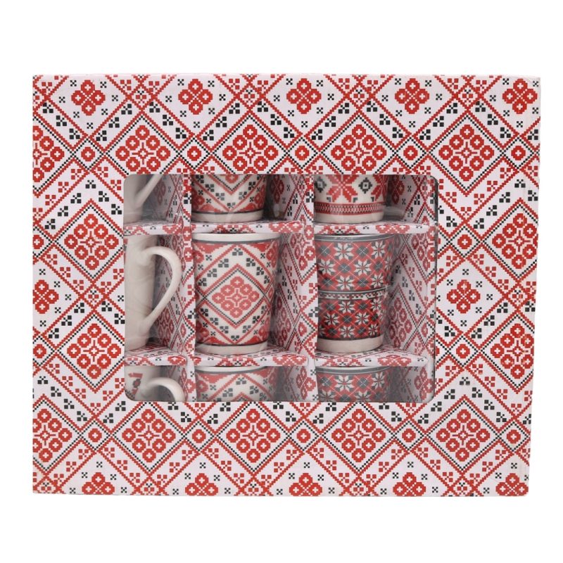 palestinian tatreez traditional embroidery coffee mug 12pc set
