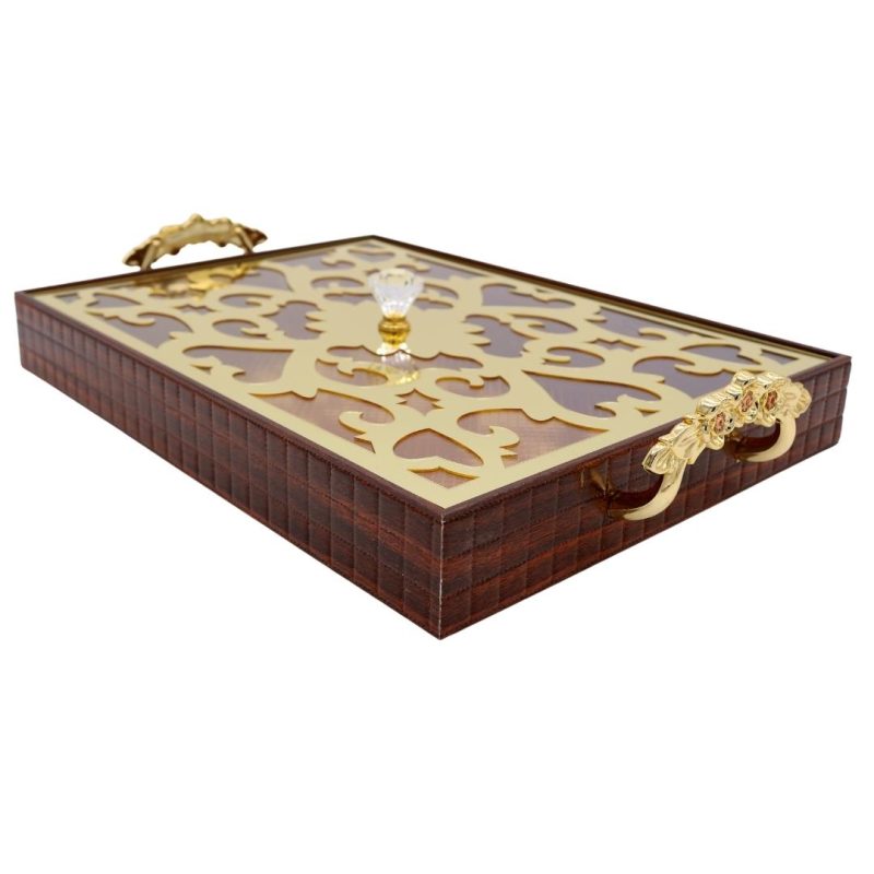 ramadan-2-pieces-brown-serving-tray-with-gold-handles