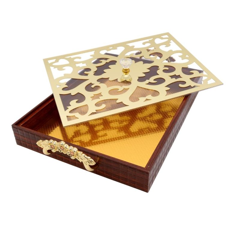 ramadan-2-pieces-brown-serving-tray-with-gold-handles