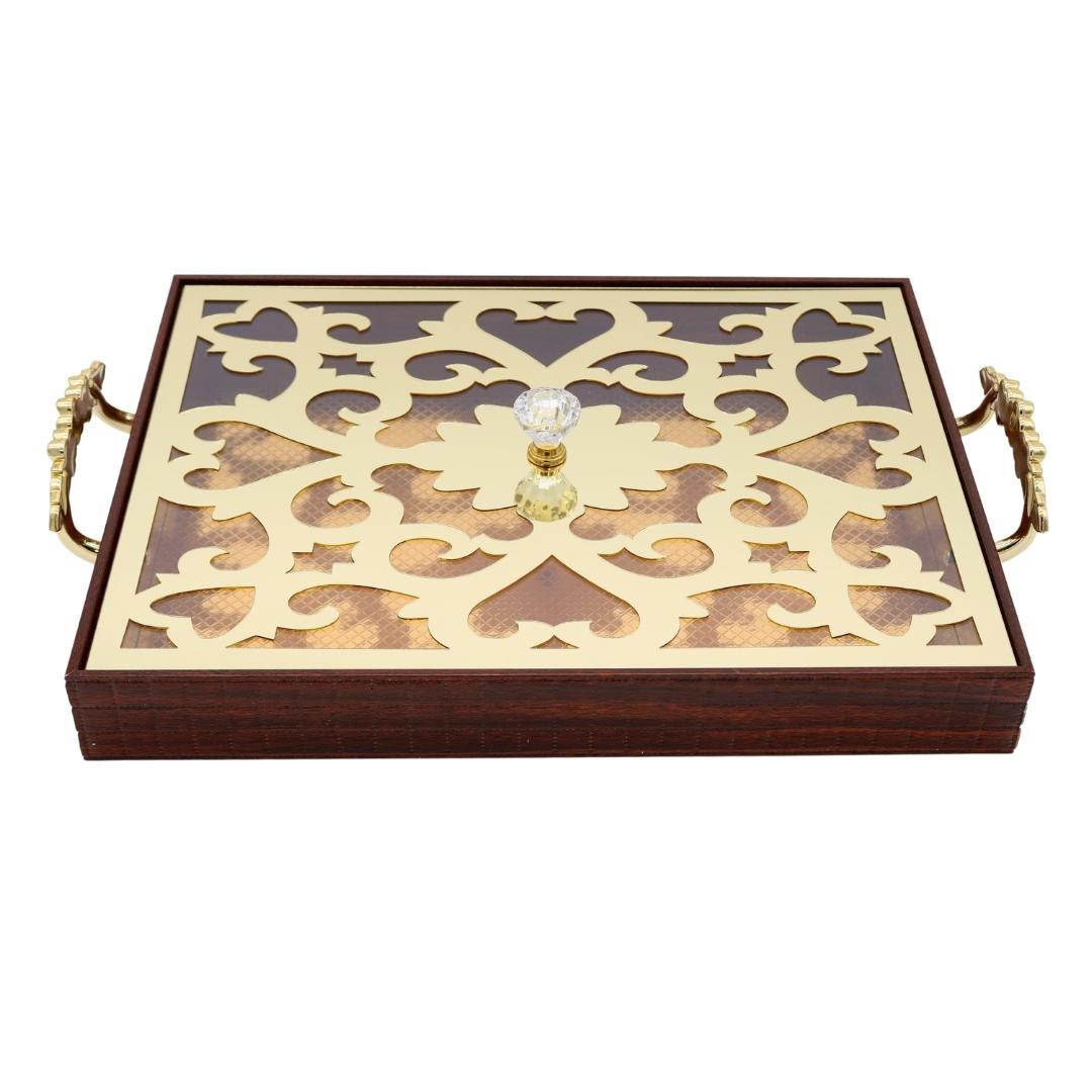 ramadan-2-pieces-brown-serving-tray-with-gold-handles