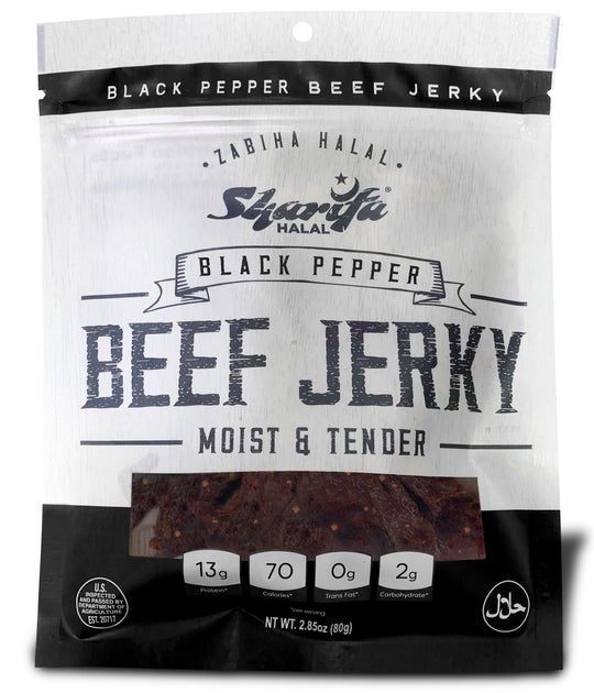 Sharifa Halal Beef Jerky Black Pepper 80g | www.AlbazaarMarket.com