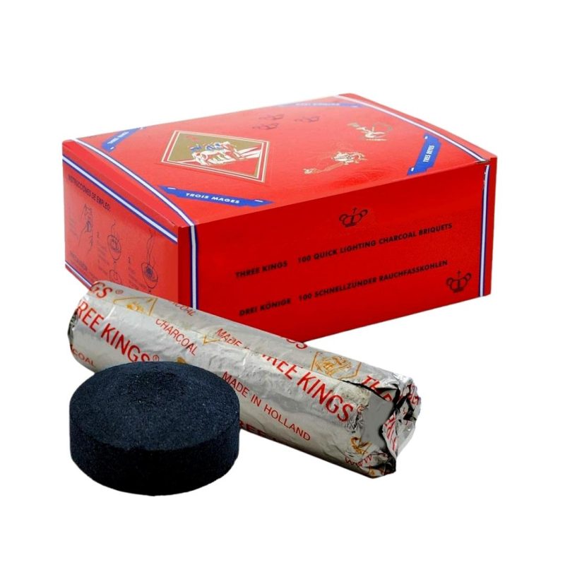 Three Kings Small Quick Lighting Charcoal Briquets 33mm | www.AlbazaarMarket.com
