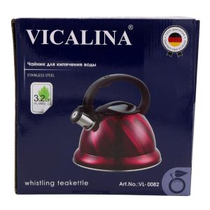Vicalina Stainless Steel Magenta Kettle With Wavy Design 3.2L - Image 4