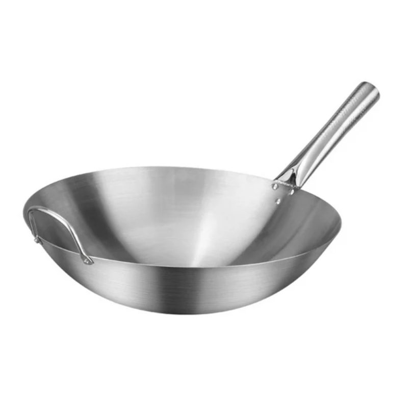 Wok (Stainless Steel) with Handle 32 Cm