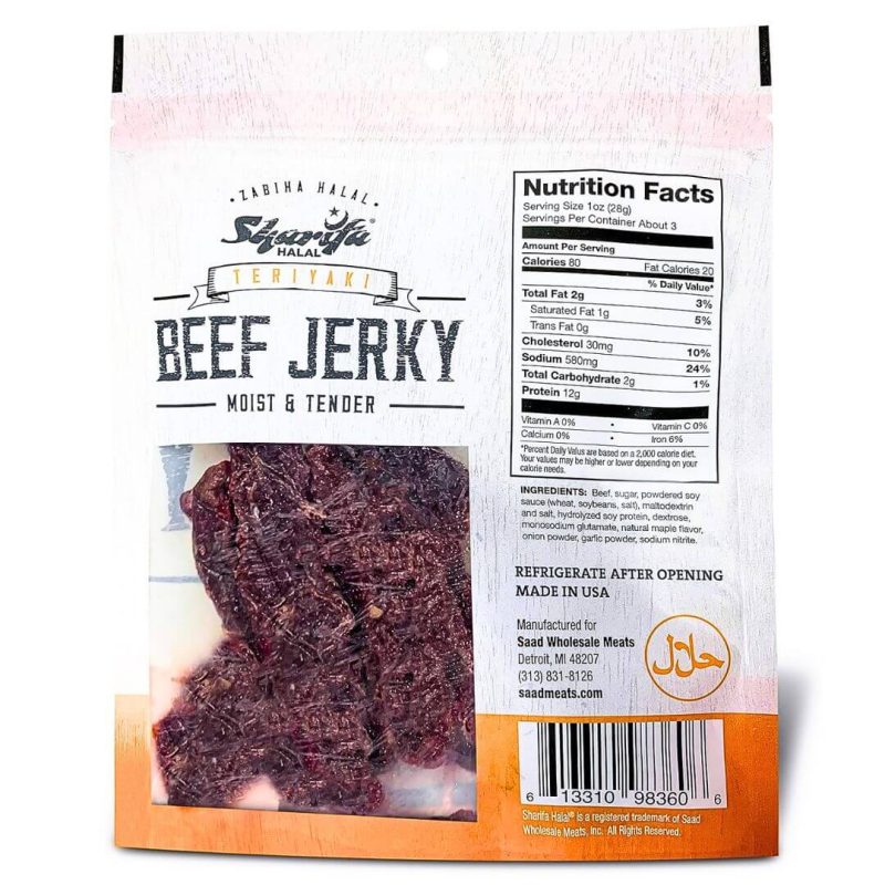 Sharifa Halal Beef Jerky Teriyaki 80g | Shop At www.Albazaarmarket.com