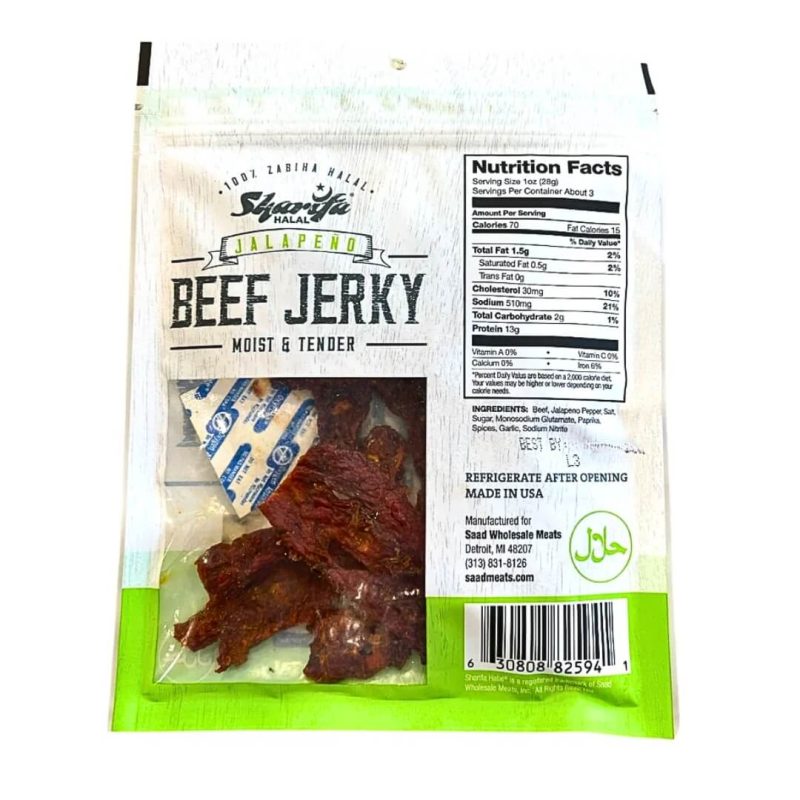 Sharifa Halal Jalapeño Beef Jerky 80g | AlbazaarMarket.com