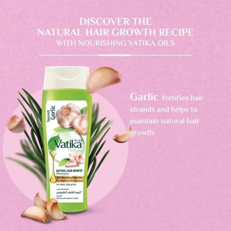 Vatika Naturals Spanish Garlic Natural Hair Growth Shampoo 400ml | AlbazaarMarket.com