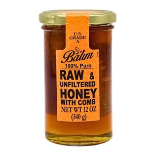 Balum 100% Pure Raw & Unfiltered Honey with Comb 12oz | www.AlbazaarMarket.com