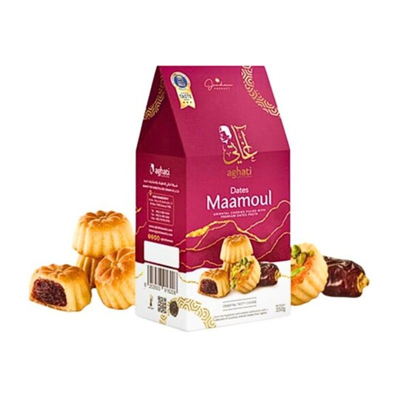 Aghati Maamoul Shortbread Cookies Filled with Premium Dates 350g | www.AlbazaarMarket.com