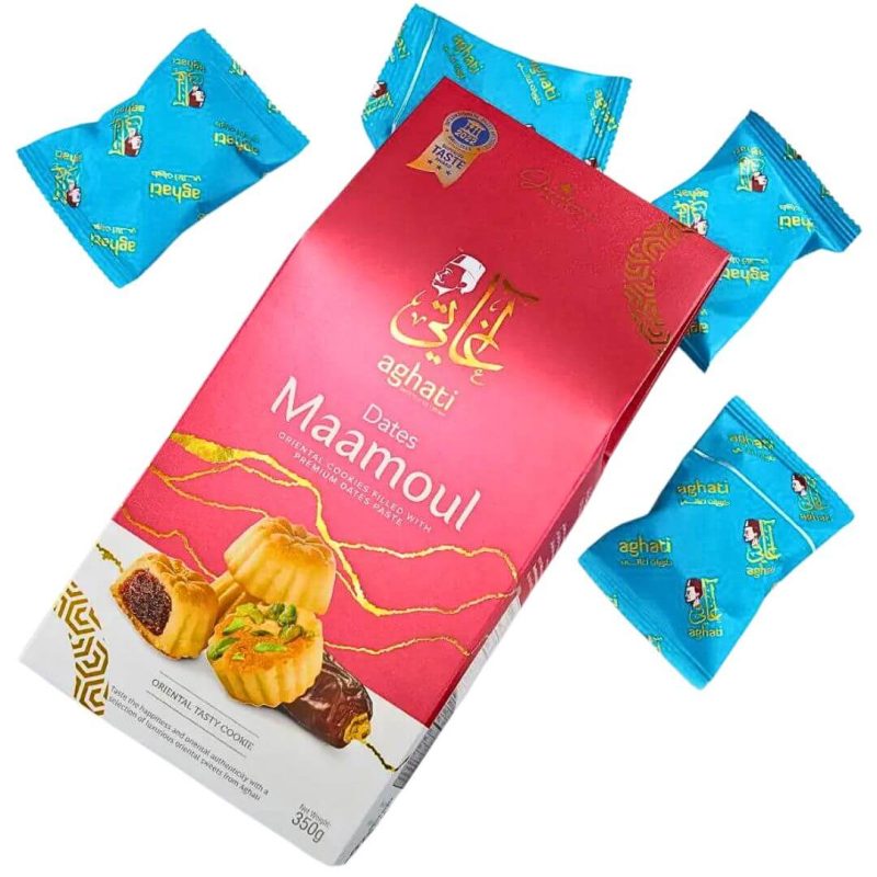 Aghati Maamoul Shortbread Cookies Filled with Premium Dates 350g | www.AlbazaarMarket.com
