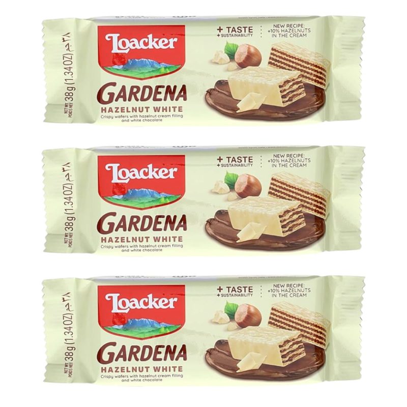Loacker Gardena Hazelnut White Wafer 38g 3 pack - Image 2