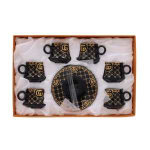 Royal Turkish Coffee Cups Black Set of 6 – Elegant Design | www.AlbazaarMarket.com