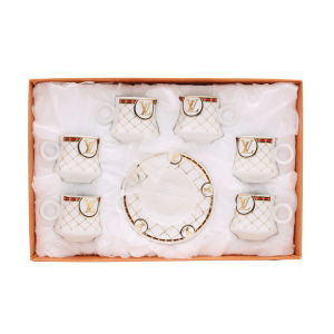 Royal Turkish Coffee Cups White Set of 6 Pcs | www.AlbazaarMarket.com