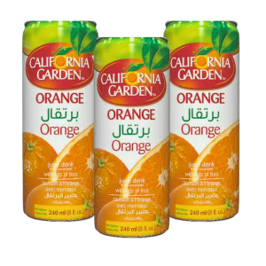 California Garden Orange Juice with Real Fruit Pieces 3-Pack (240ml) | AlbazaarMarket.com