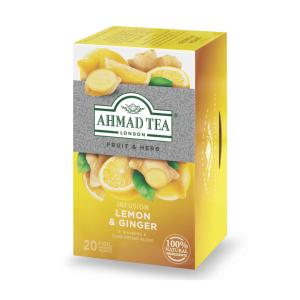 Ahmad Tea Lemon & Ginger - 20 Bags x 2g | Revitalizing Herbal Tea
