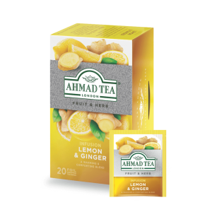 Ahmad Tea Lemon & Ginger - 20 Bags x 2g | Revitalizing Herbal Tea