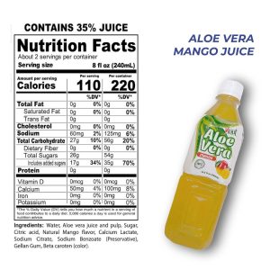 Aloe Vera Juice Mango Flavor with Pulp 16.9 fl oz by Vinut | www.AlbazaarMarket.com