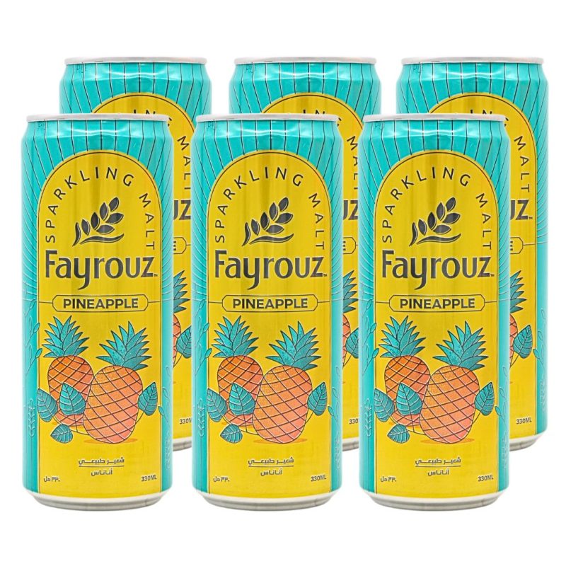 Fayrouz Pineapple Sparkling Malt 330ml (6pk) | www.AlbazaarMarket.com