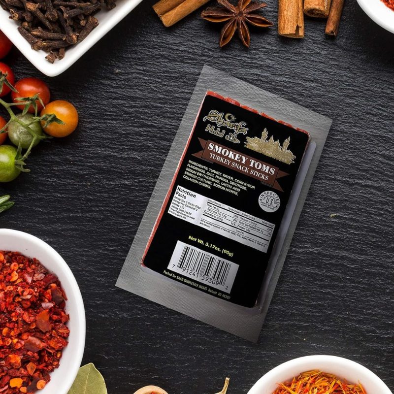 Sharifa Halal Smokey Toms Turkey Snack Sticks 3.17 oz | www.AlbazaarMarket.com