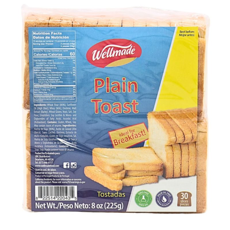 Wellmade Mini Plain Toasts 225g | www.AlbazaarMarket.com