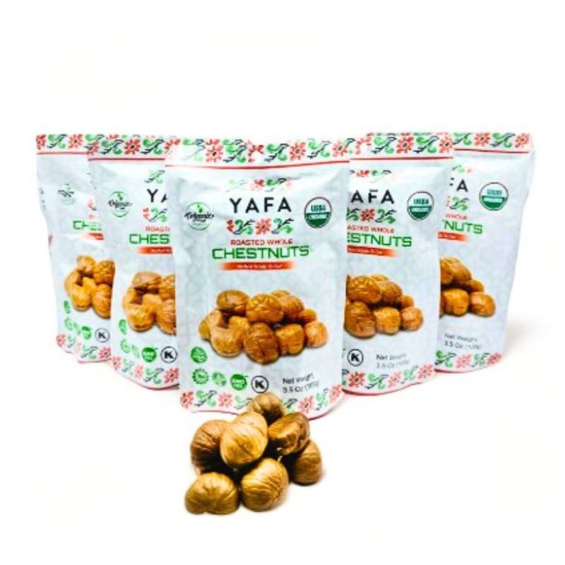 Yafa Organic Whole & Shelled Roasted Golden Chestnuts 100g | www.AlbazaarMarket.com