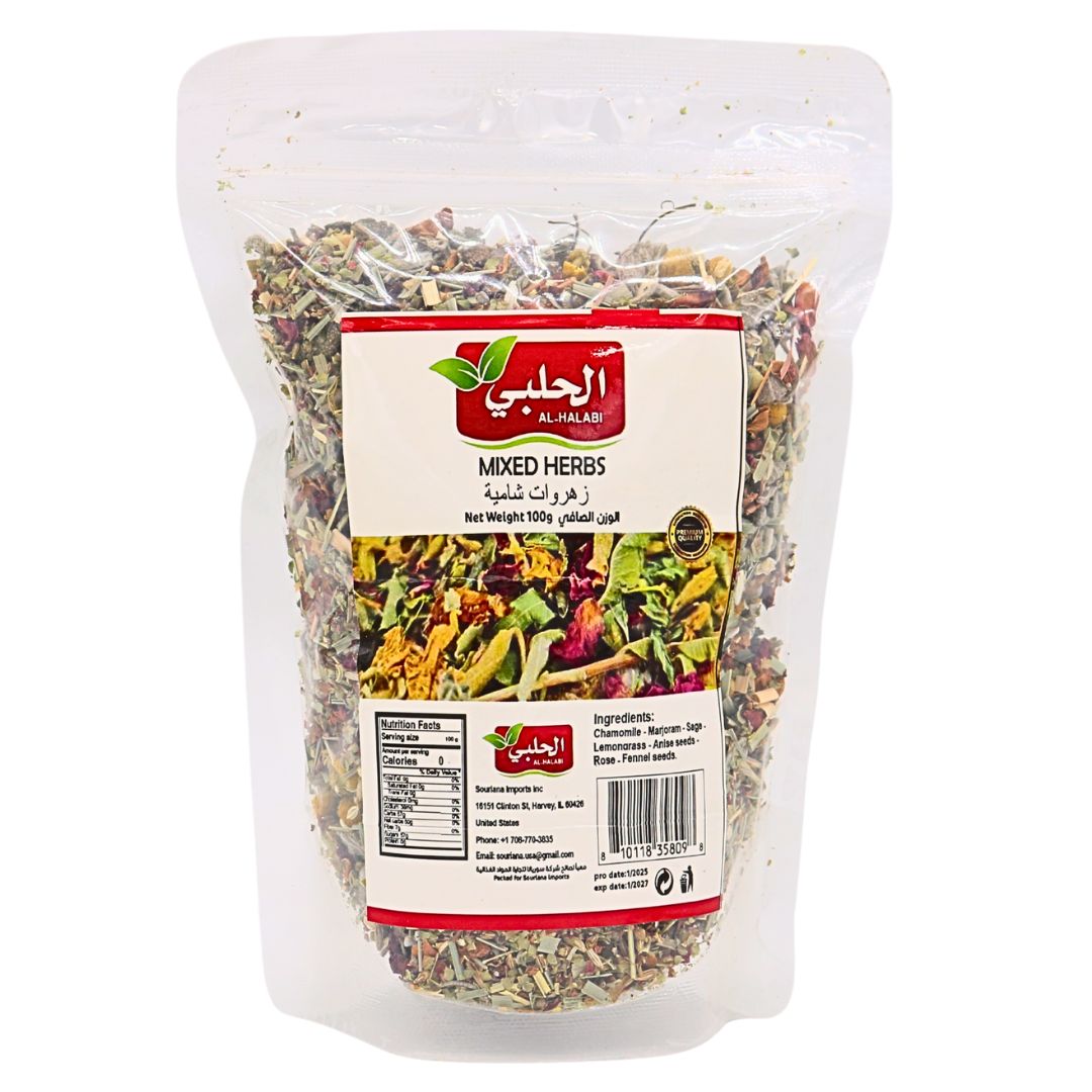 Ahahlam Syrian Mixed Herbal Tea Flowers 100g Bag | Syrian Herbal Tea | www.AlbazaarMarket.com