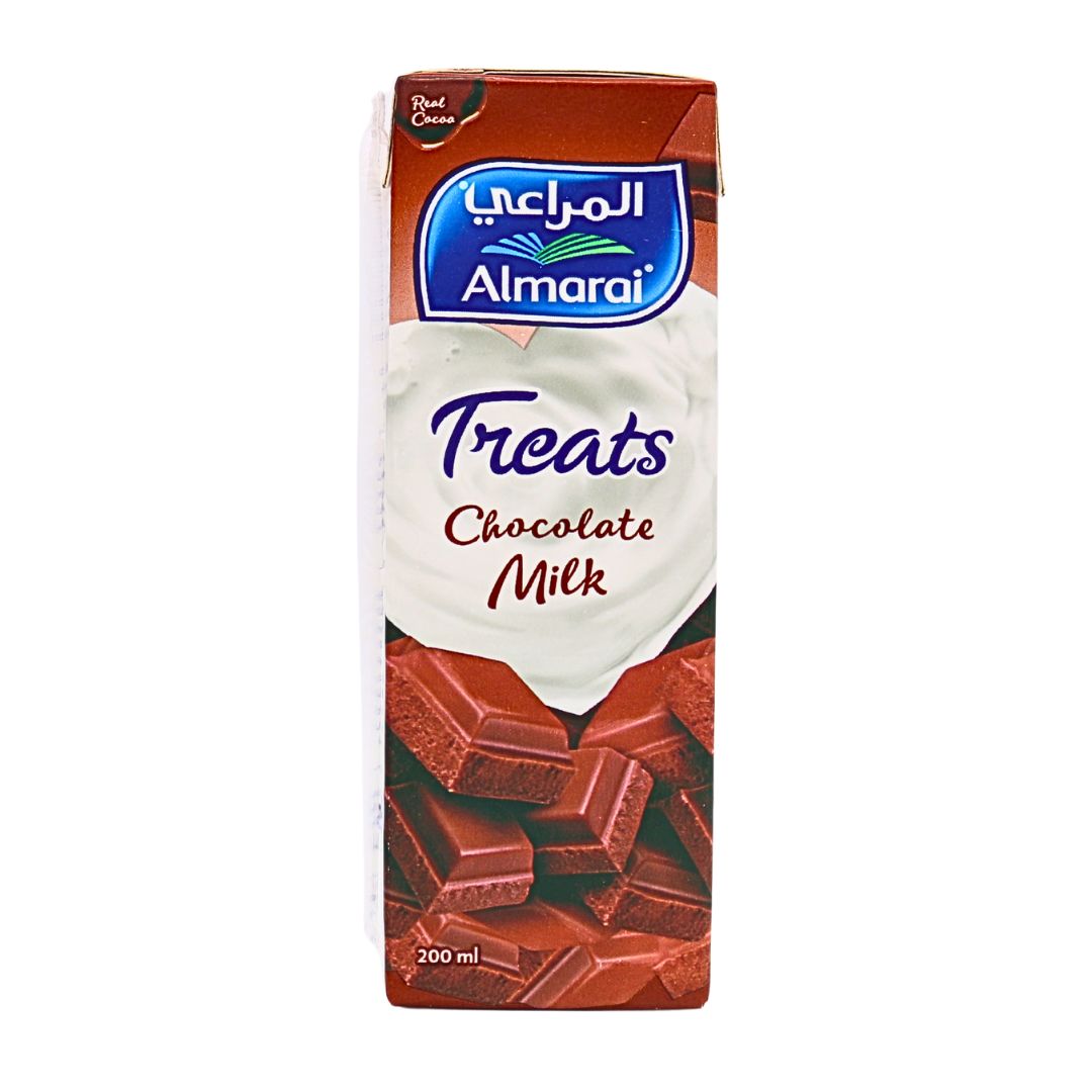 Almarai Treats Chocolate Milk 200ml – a delicious and nutritious chocolate-flavored milk Shop now at AlbazaarMarket.com!