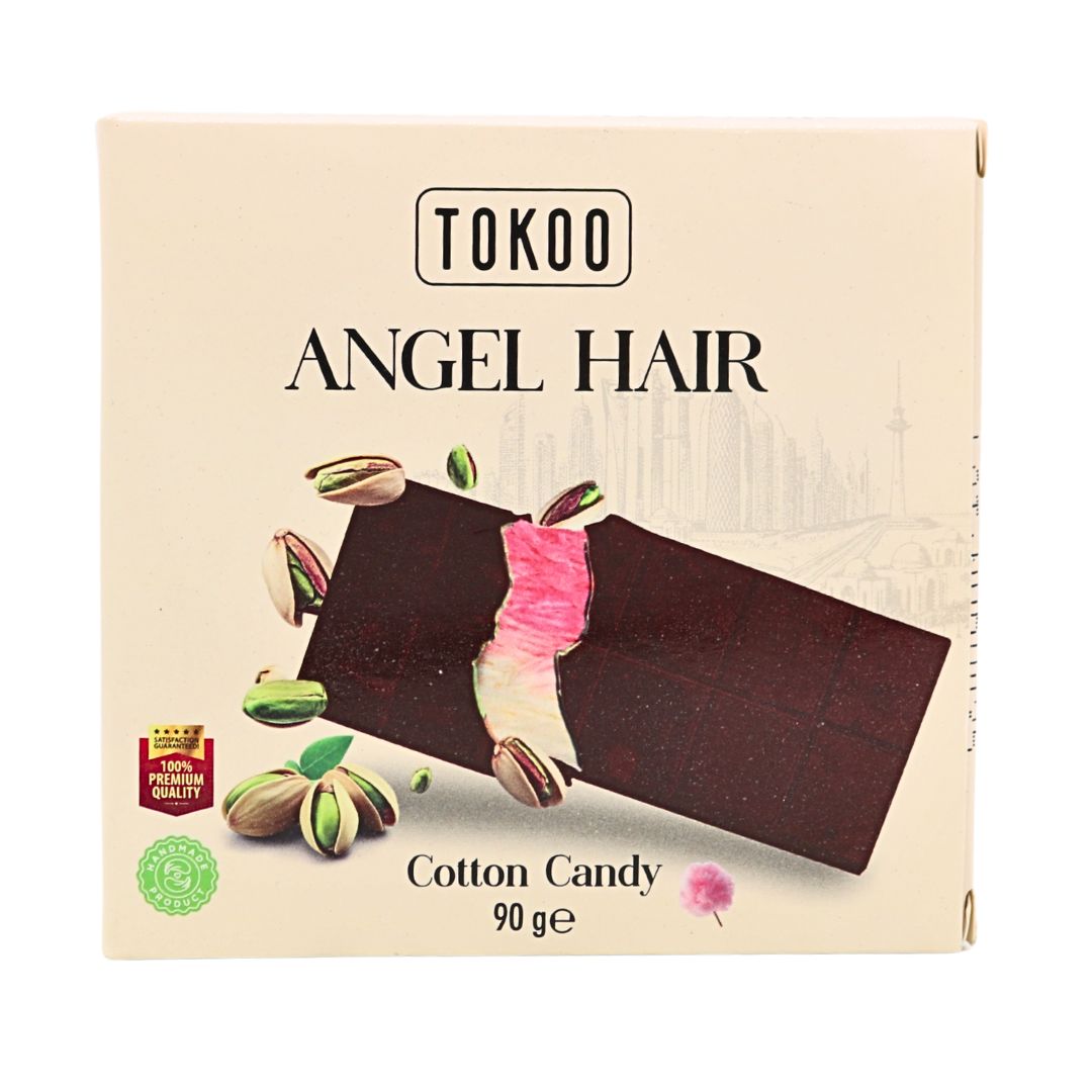 Tokoo Angel Hair Chocolate with Cotton Candy and Pistachio Cream Bar 90g | Viral Chocolate Bar | www.AlbazaarMarket.com