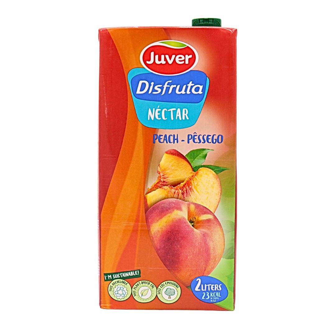 Juver Disfruta Peach Nectar Juice 2 Liters Carton | No Added Sugar Peach Nectar | www.AlbazaarMarket.com