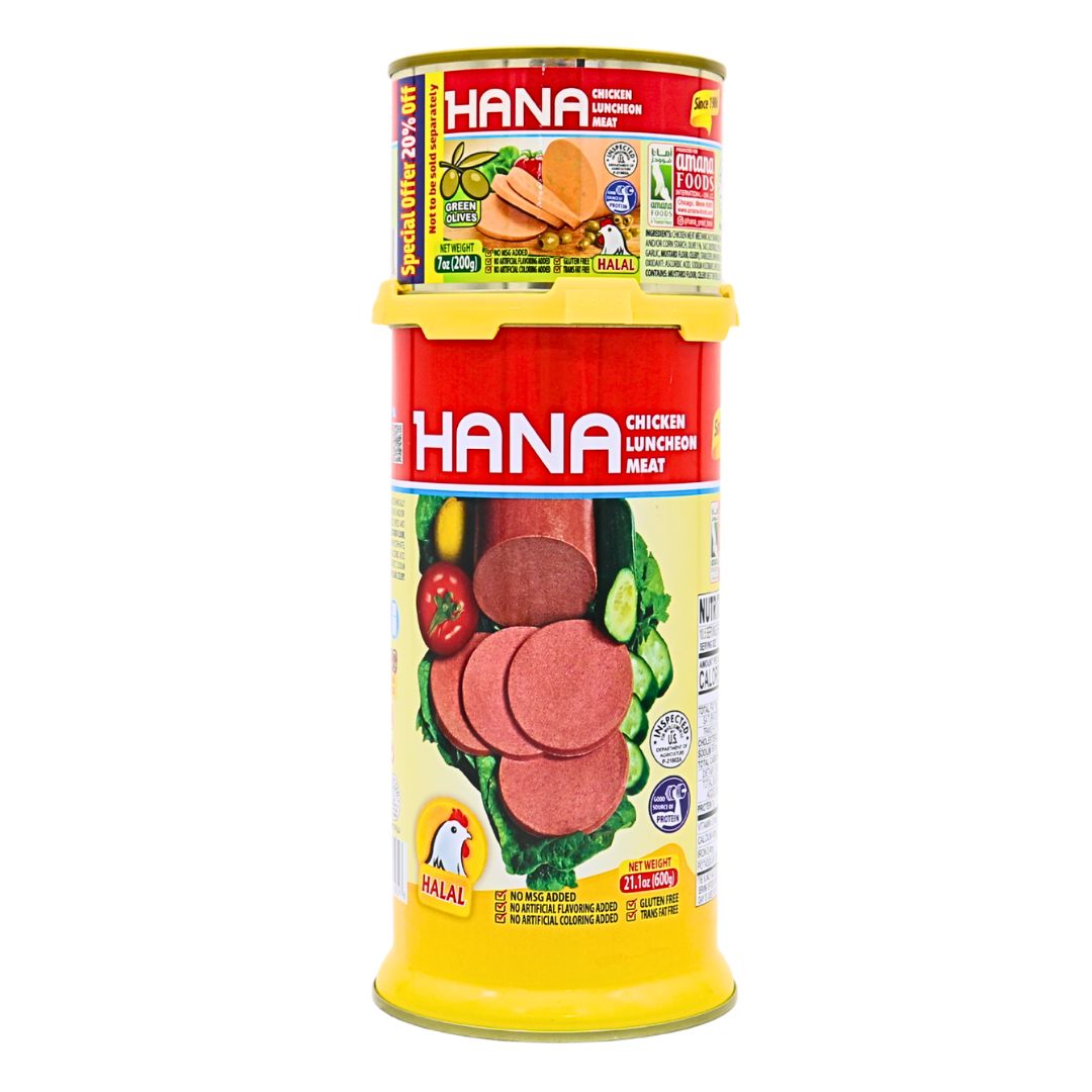 Hana Halal Chicken Luncheon Meat & Bonus Chicken Luncheon Meat 28 oz | www.AlbazaarMarket.com